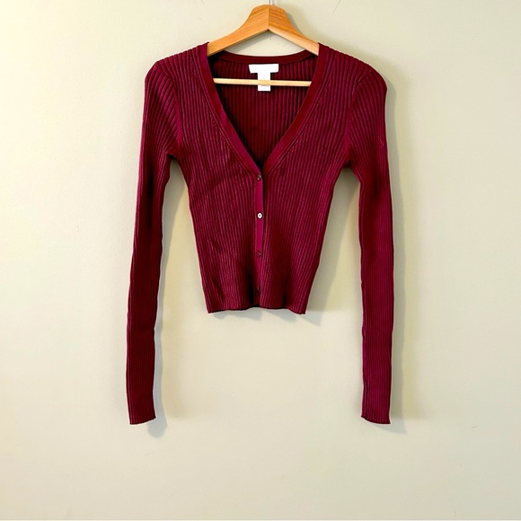 H&M Sweaters - H&M Burgundy Cardigan Size Small